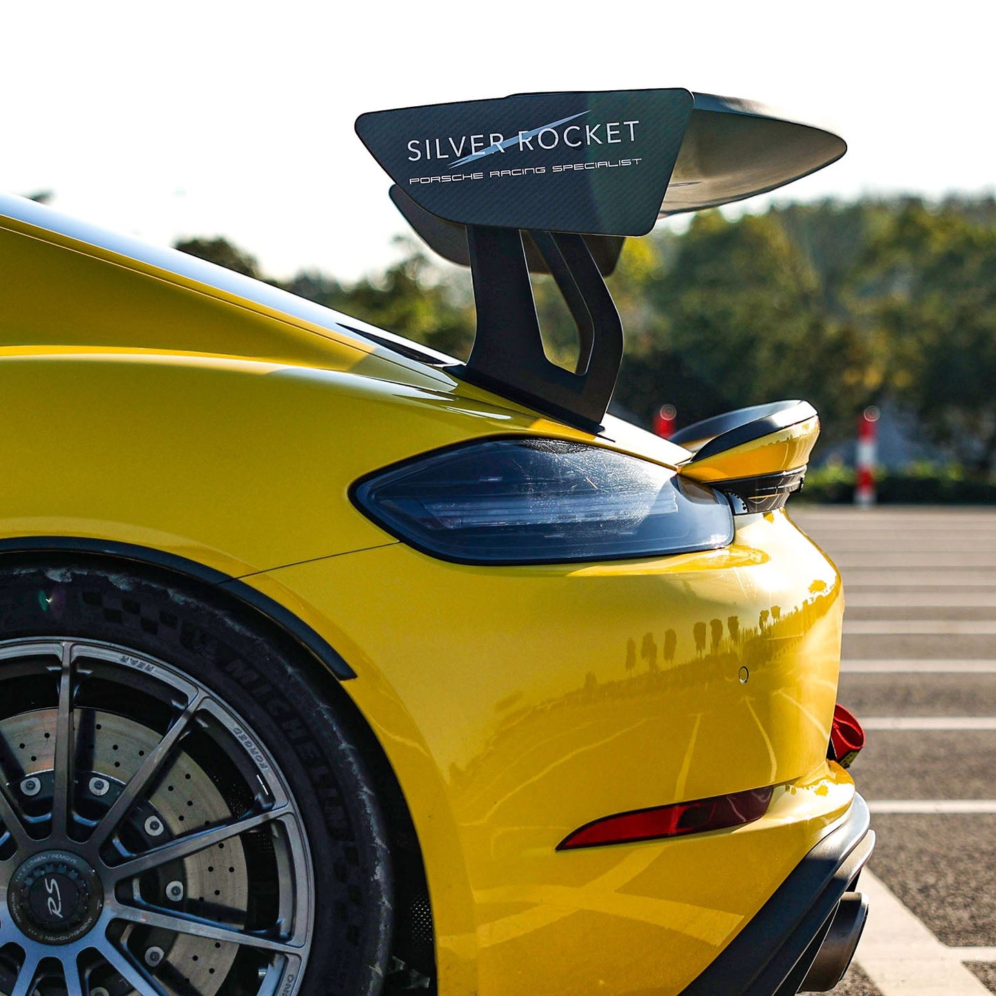 SR DRY CARBON FIBER CLUBSPORT REAR WING V2.0 [PORSCHE 718 Cayman GT4 RS/ClubSport]