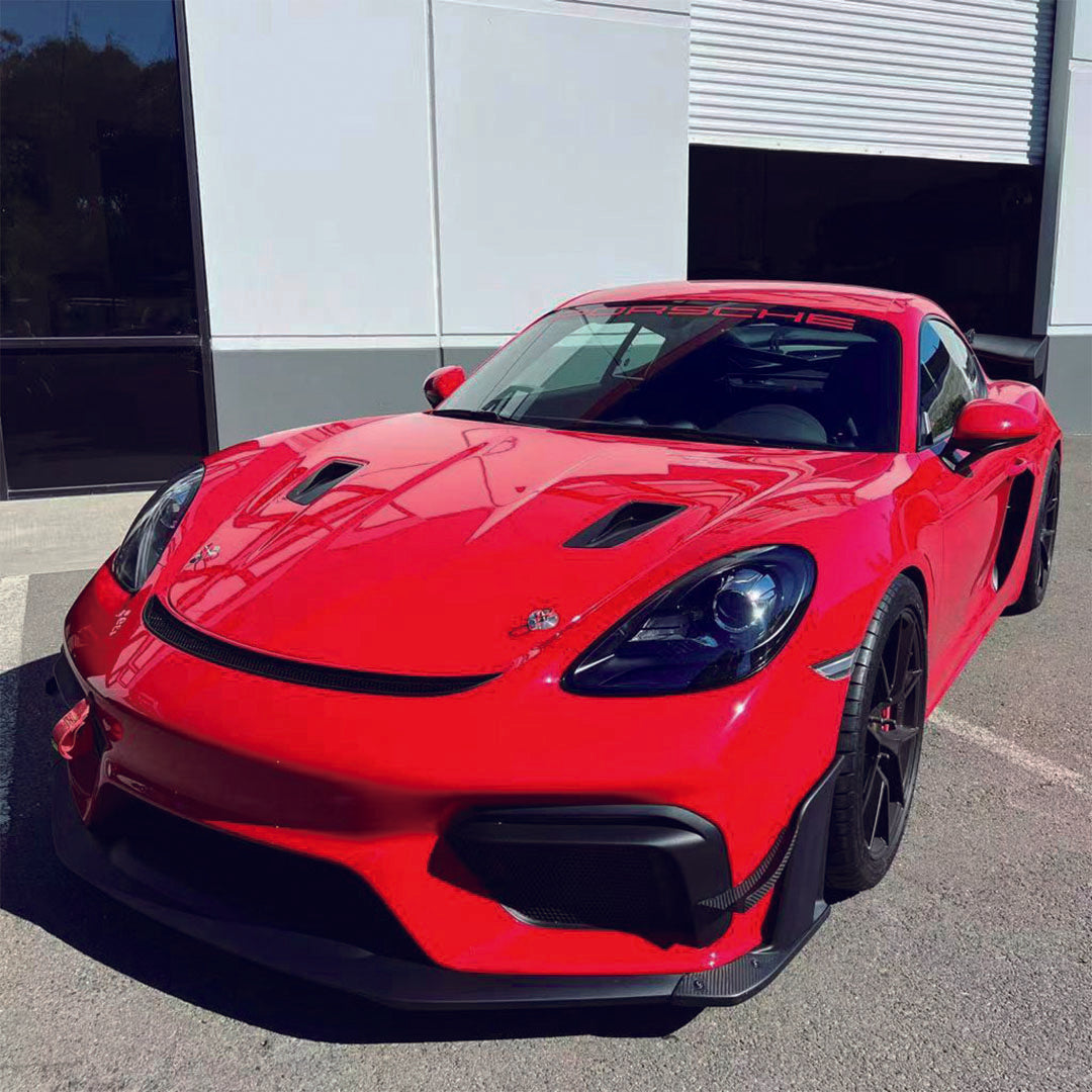 SR DRY CARBON FIBER CLUBSPORT DIVE PLANE & LOWER SIDE SPOILER PACK [PORSCHE 718 Cayman GT4 RS Clubsport]