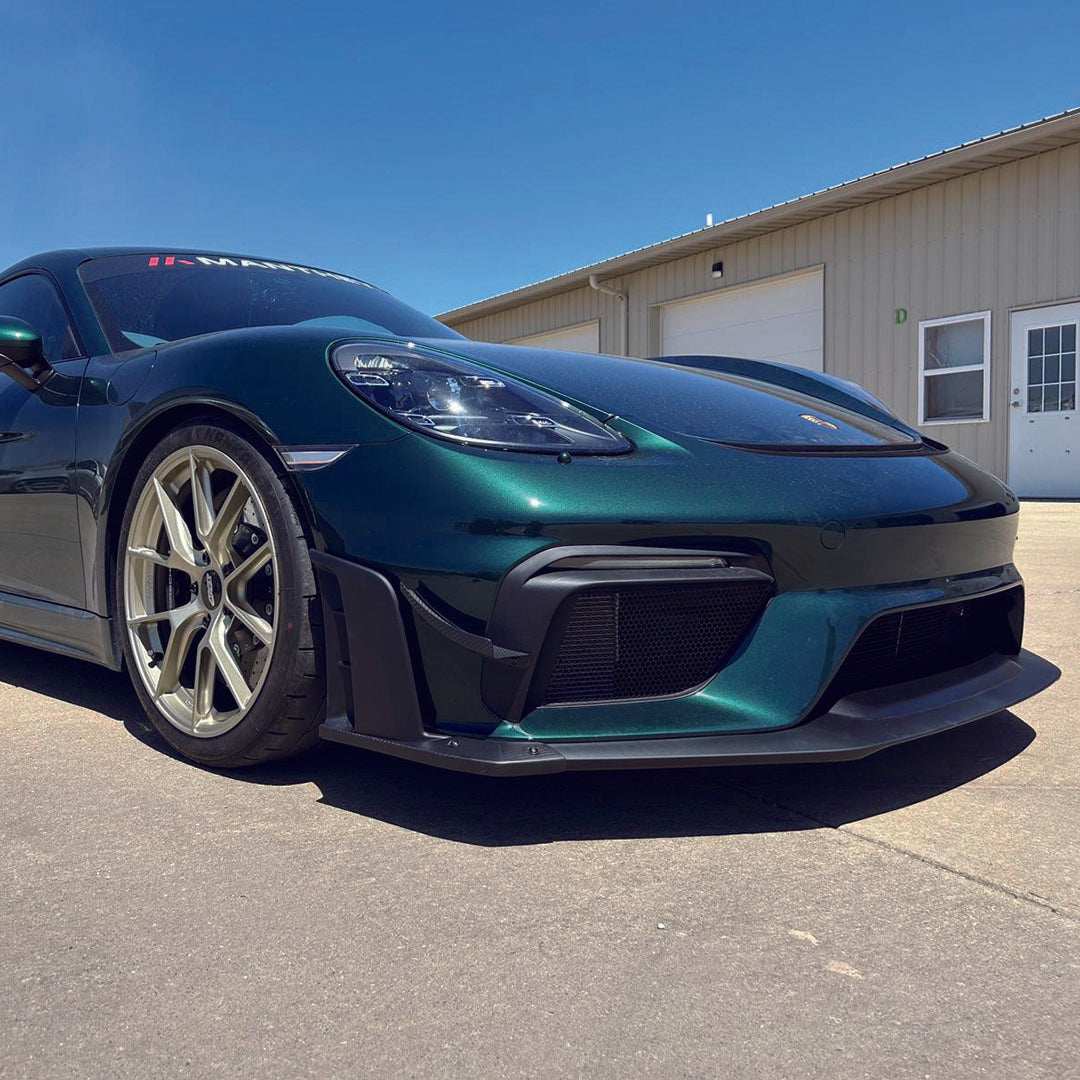 SR DRY CARBON FIBER CLUBSPORT DIVE PLANE & LOWER SIDE SPOILER PACK [PORSCHE 718 Cayman GT4 RS Clubsport]