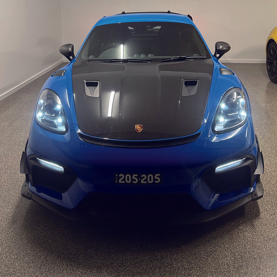 SR DRY CARBON FIBER CLUBSPORT DIVE PLANE & LOWER SIDE SPOILER PACK [PORSCHE 718 Cayman GT4 RS Clubsport]