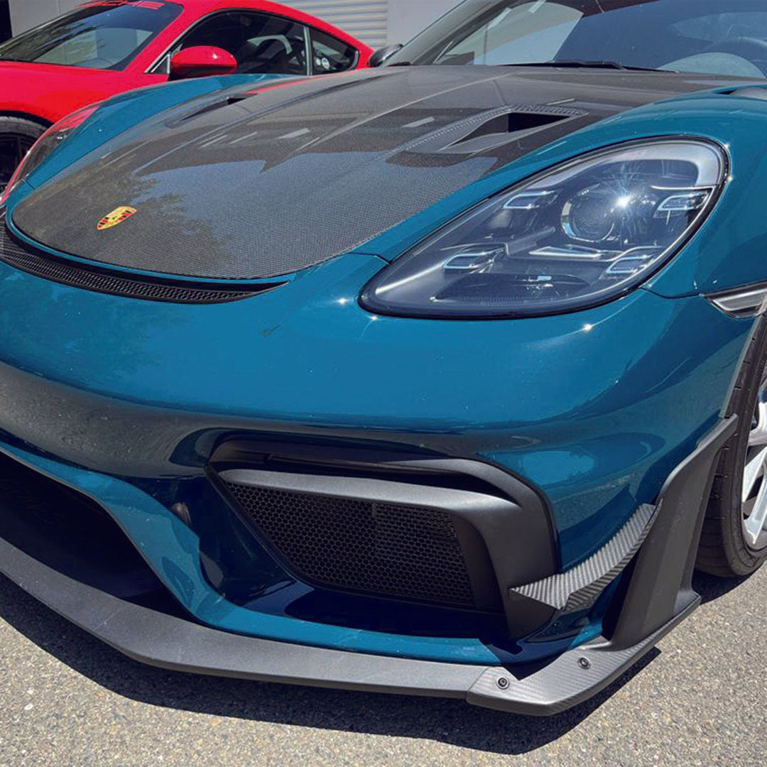 SR DRY CARBON FIBER CLUBSPORT DIVE PLANE & LOWER SIDE SPOILER PACK [PORSCHE 718 Cayman GT4 RS Clubsport]